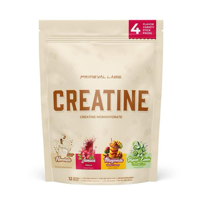 Primeval Labs Creatine Monohydrate Powder - 120 Servings and Travel Sticks, Agua Fresca Flavors, Zero Sugar