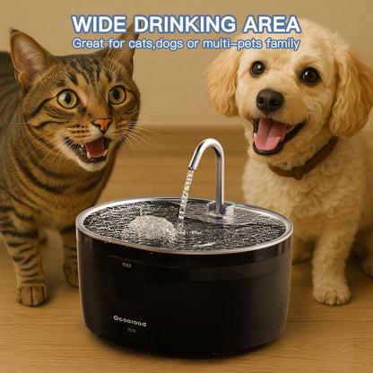 Today'S Deals - Geoorood 3.2L/0.85Gallon/108.2Oz Cat Water Fountain - 304 Stainless Steel, Dual-Mode, LED Alert, 20Db Quiet, Bpa-Free ABS, Pet-Friendly, Dishwasher-Safe #Cozyvibes
